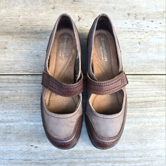 Naturalizer Hollace Brown Leather, Mary Jane, Block Heel. WMS 7M - Picture 7 of 16